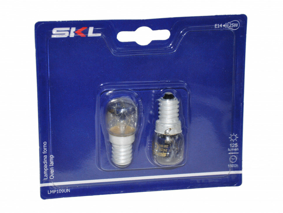 Лампа для духового шкафа, термостойкая (цоколь E14, 25W, 300C) - 2 шт LMP109UN