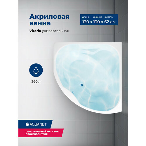 Акриловая ванна Aquanet Vitoria 130x130 (с каркасом)