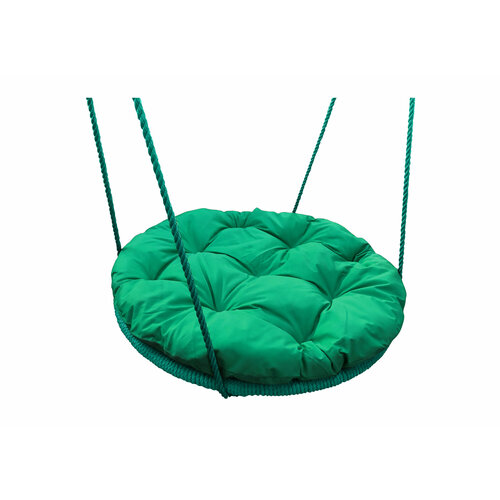 Качели M-group гнездо с подушкой 1,2 м, с оплёткой зелёная подушка