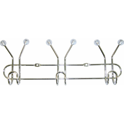 Вешалка AXENTIA с 9-ю крючками, хромированная сталь, 25,5 x 9 x 4 см, вес до 3 кг