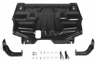 Защита картера + КПП, крепеж, AutoMax, Сталь, Skoda Fabia 2007-2015, V - 1.2; 1.4; 1.6/Skoda Fabia RS 2010-2015, V - 1.4 (180л. с.), (арт. AM.5842.2)