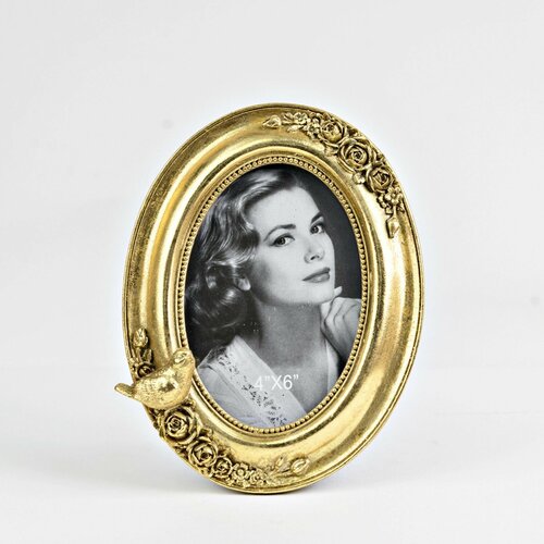 Фоторамка Рамка для фотографий Дивная птичка золотой декор для дома офиса и интерьера 1589₽