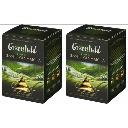 Greenfield Чай в пакетиках Genmaich зеленый, 20 пак, 2 уп
