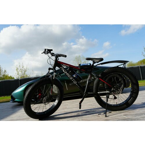 Велосипед Фэтбайк SPR Richiesto 26 Горный Спортивный Взрослый Подростковый красныйчерный матовый модель 2024 27200₽