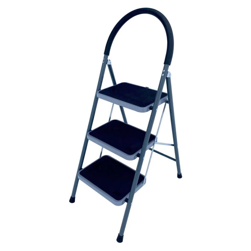 фото Стремянка стальная с широкими ступенями, 3 ступени