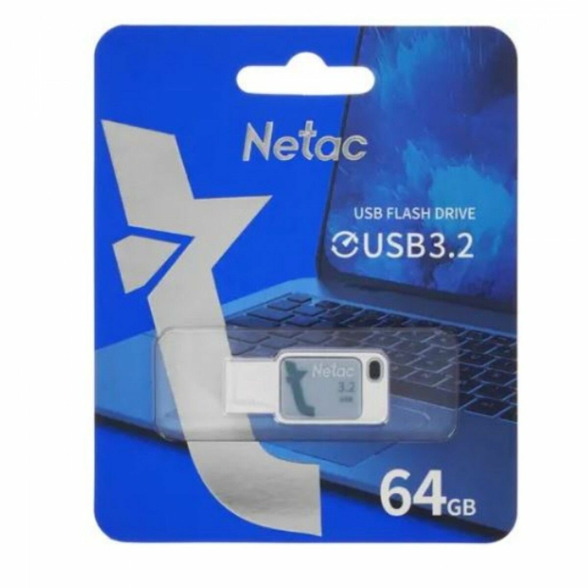 64GB USB 3.2 Флеш-накопитель NETAC U31 синий [NT03UA31N-064G-32BL]