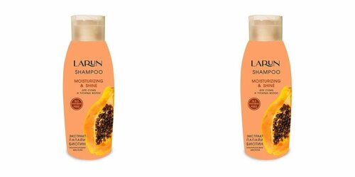 Larun Шампунь для сухих и тусклых волос, Moisturizing & Shine, 500 мл, 2 уп.
