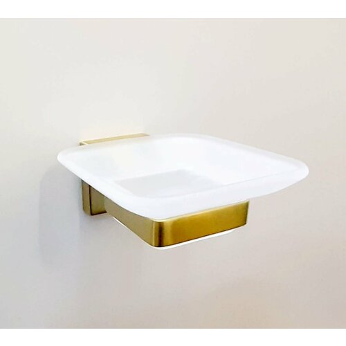 Мыльница стекло к стене золото матовое DOMINCARE DC8902BG