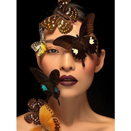 Картина на стекле Модель и бабочки AG 40-210 40x50 см 6540₽