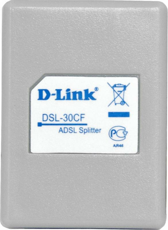 D-Link DSL-30CF/RS Сплиттер ADSL2+ Annex A c телефонным кабелем 12 см