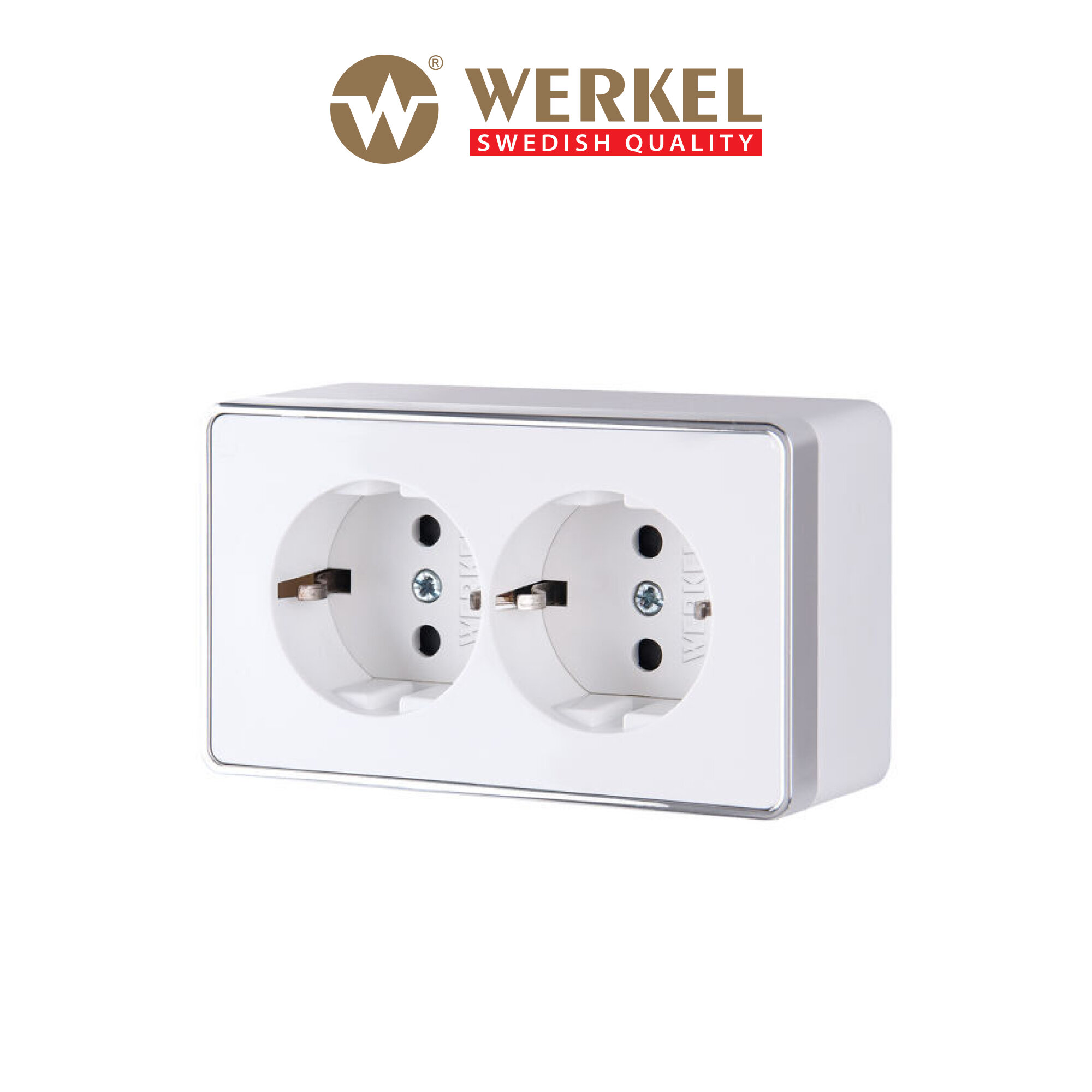 Накладная розетка двойная с заземлением Werkel Gallant W5072101 белый IP20