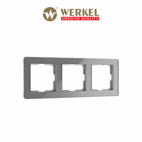 рамка werkel acrylic одноместная графит a059319 Рамка на 3 поста Acrylic Werkel W0032704 графит
