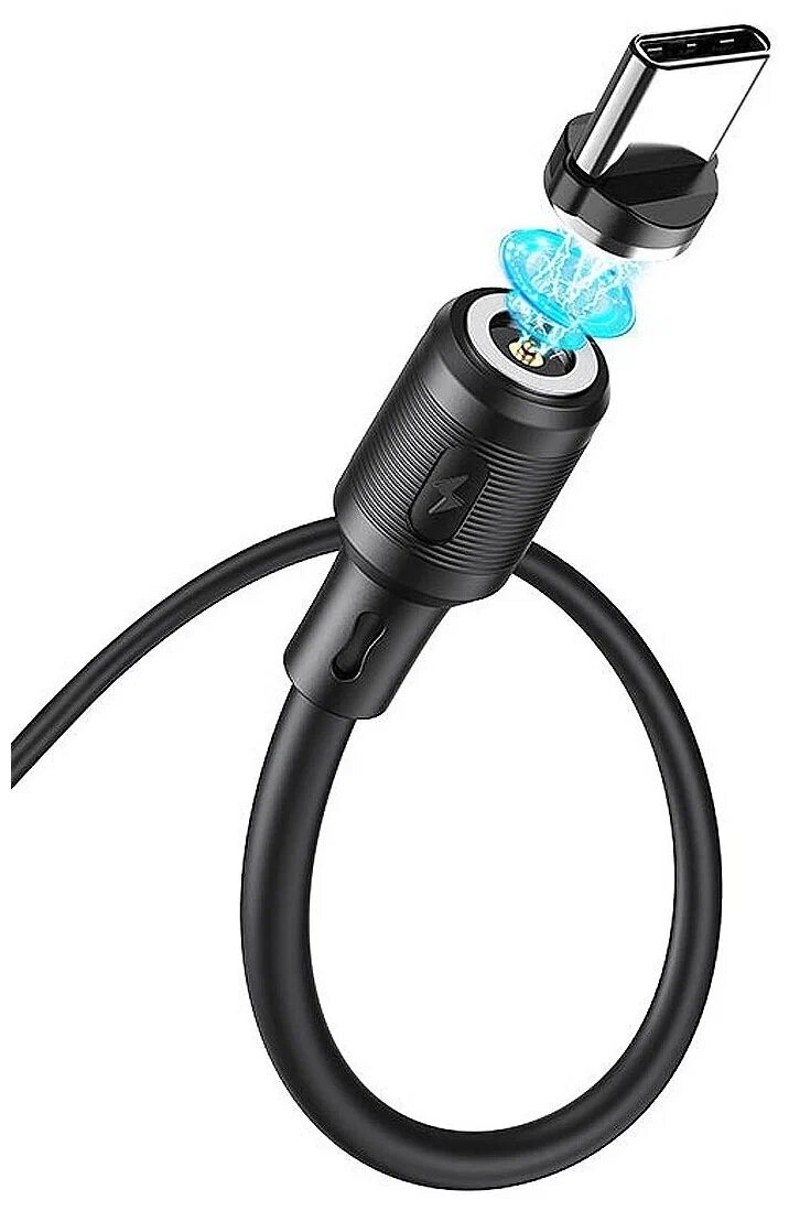 Магнитный кабель Hoco X52 Sereno, USB - USB Type-C, 1м, черный
