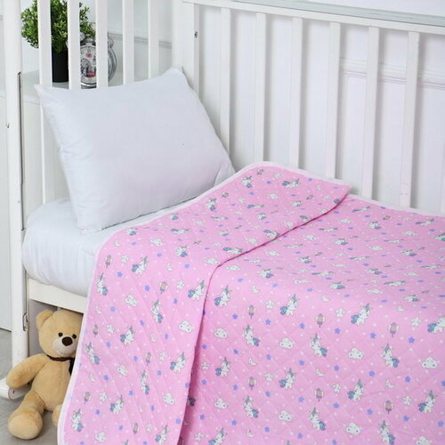 Покрывало Единорожки 110х140см розовый бязь 120гм хл 100 1151₽