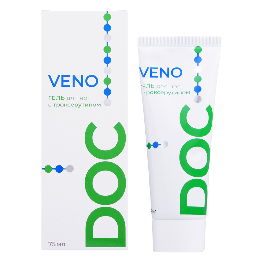 VENO DOC крем-гель с троксерутином 2% от варикоза, при отеках и усталости ног 75 мл 1 шт
