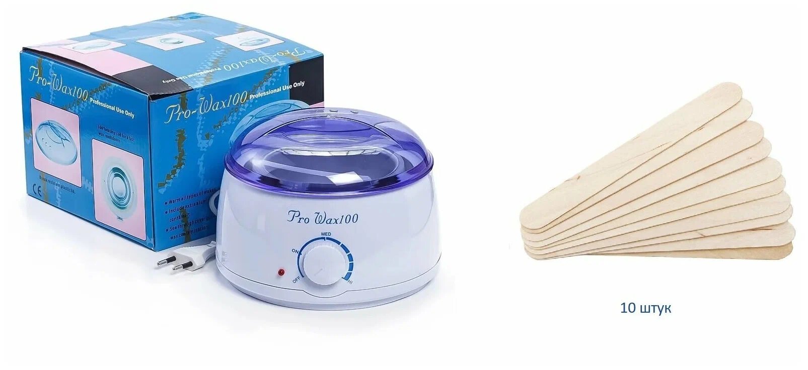 Воскоплав баночный WHITE LINE Pro‑Wax100 с терморегулятором 400 мл, 80 Вт – для депиляции, горячего воска, парафина — фото 1