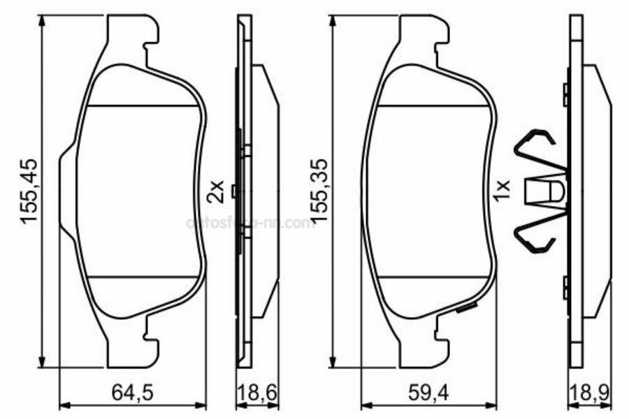 BOSCH 0986494826 Дисковые колодки передние