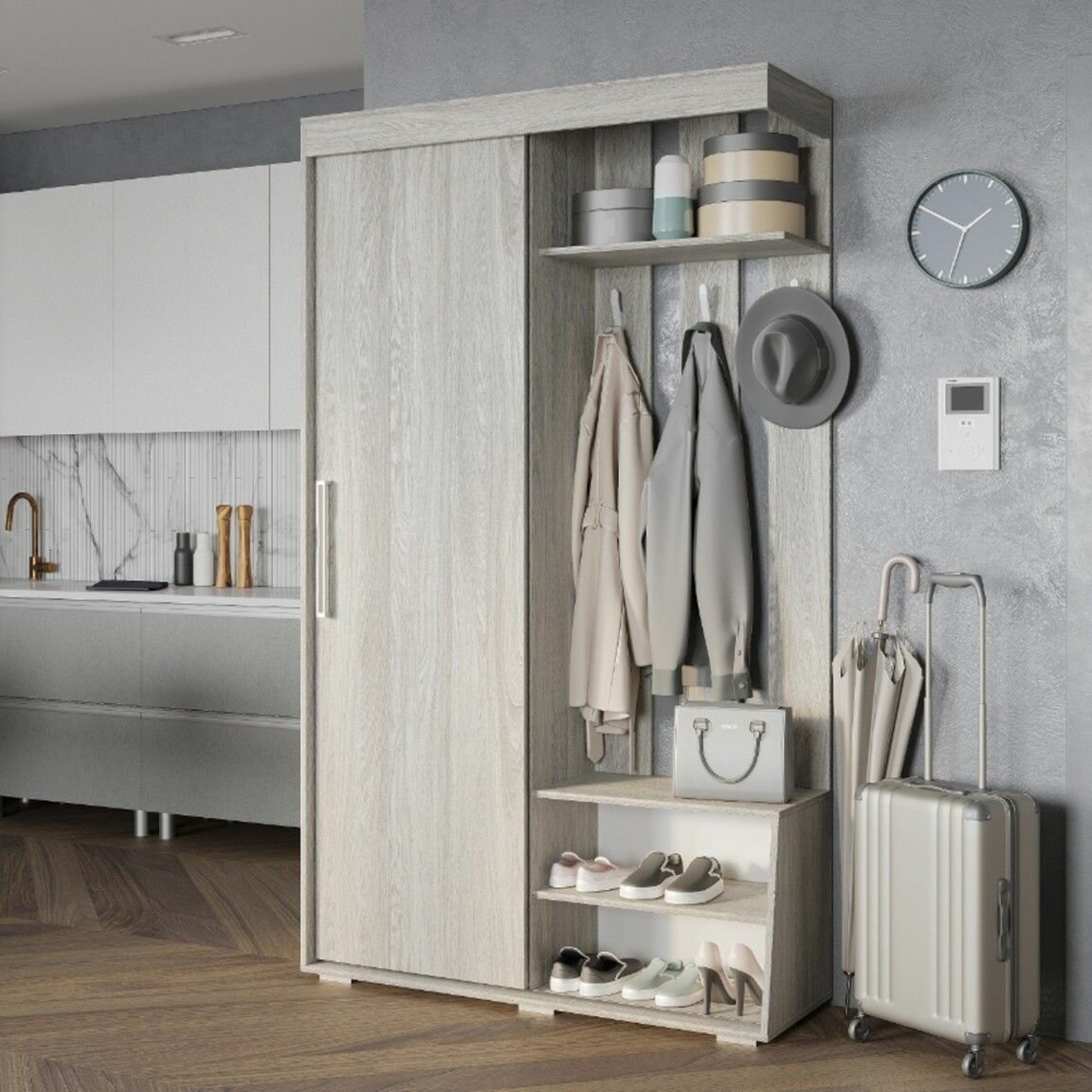 фото Прихожая зара ПР-01, ясень белый