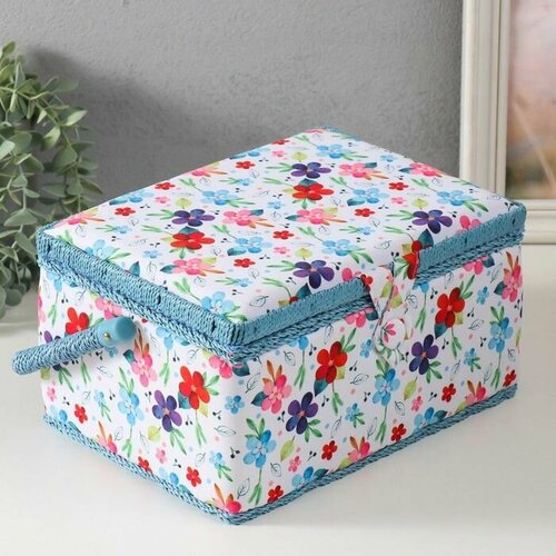 Шкатулка для рукоделия Цветение на белом 19х26х14,5 см