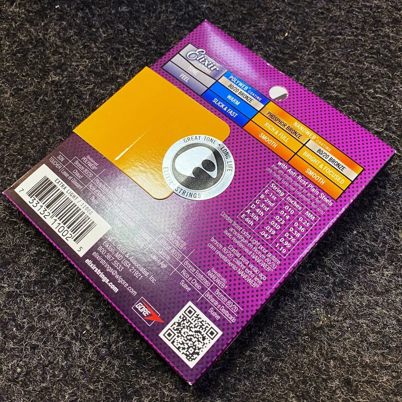 Струны для акустической гитары Elixir Nanoweb 11002 10-47, бронза — фото 1