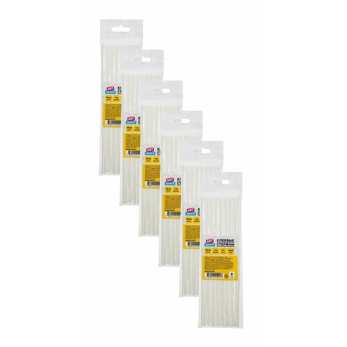 Набор из 6 шт - Клеевые стержни ArtSpace диаметр 7мм длина 200мм белые набор 8шт европодвес 1179₽
