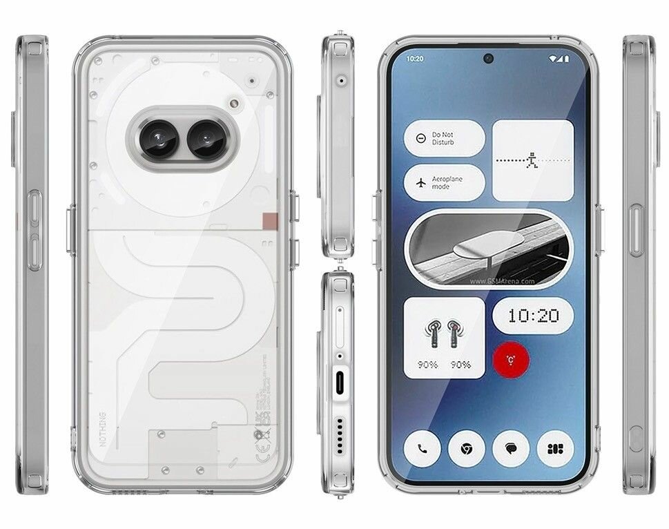 Чехол на Nothing Phone 2a пластиковый с силиконовой окантовкой прозрачный — фото 1