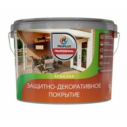 Лак акриловый защитно-декоративный Profilux Professional 9л бесцветный 4190₽