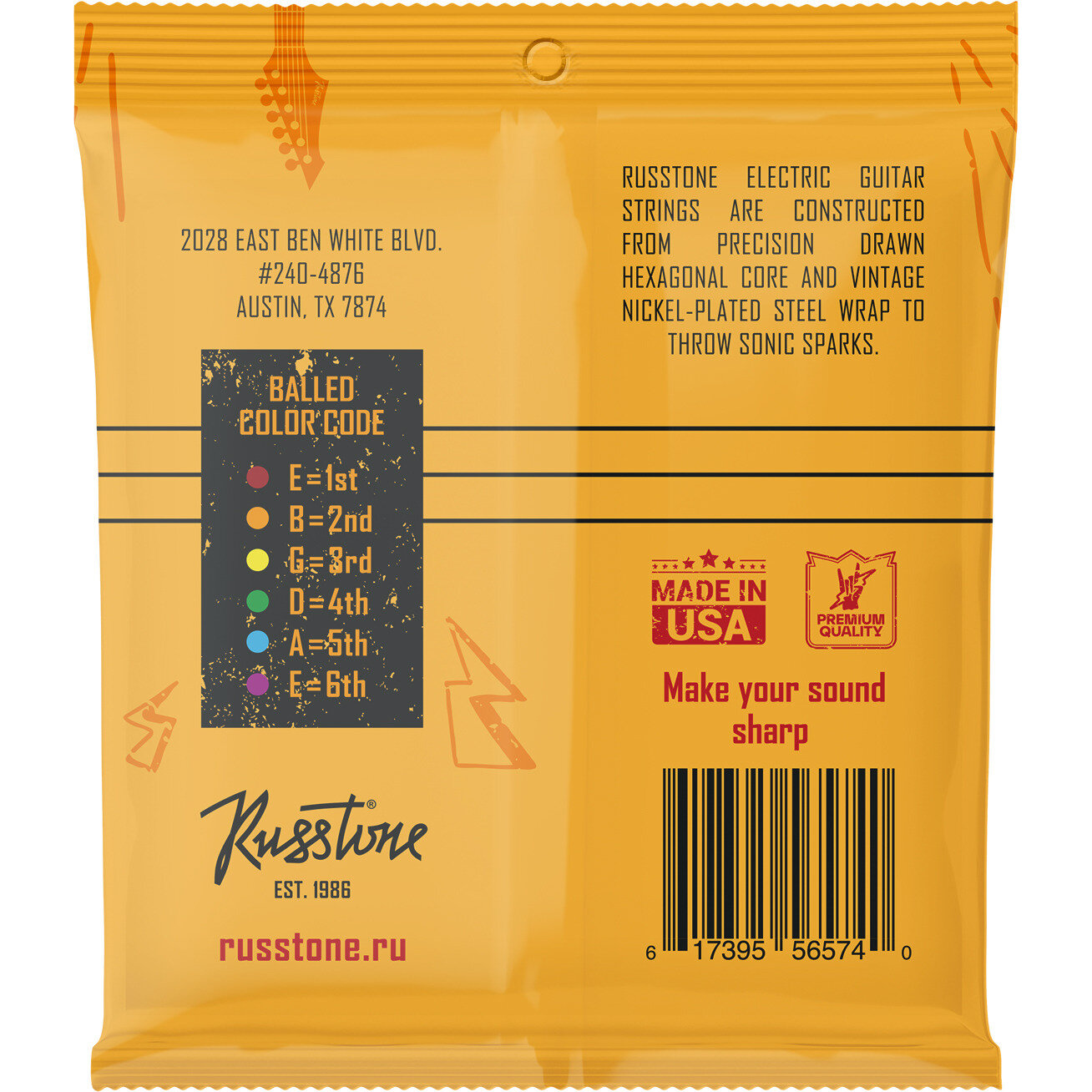 Струны для 6-струнной электрогитары Russtone ENP9-42