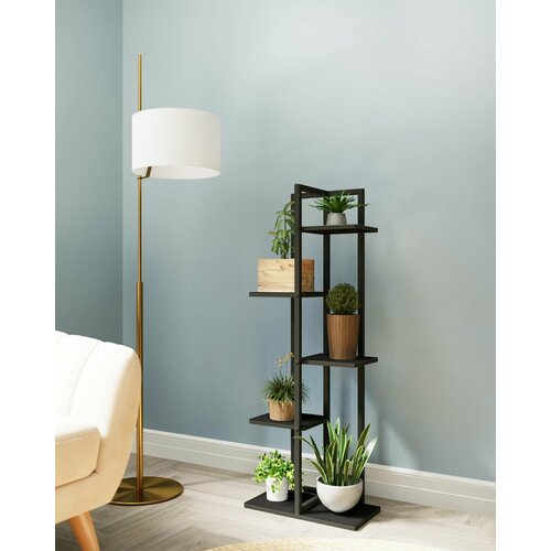 фото Подставка, полка для цветов этажи-5, черный make mebel