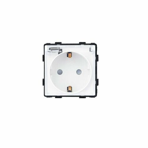 Розетка электрическая влагозащищенная с крышкой заземлением и защитными шторками белая TAWOIA Без Рамки 550₽