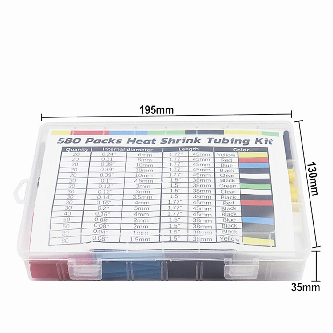 Набор термоусадочных трубок 580 шт — фото 1