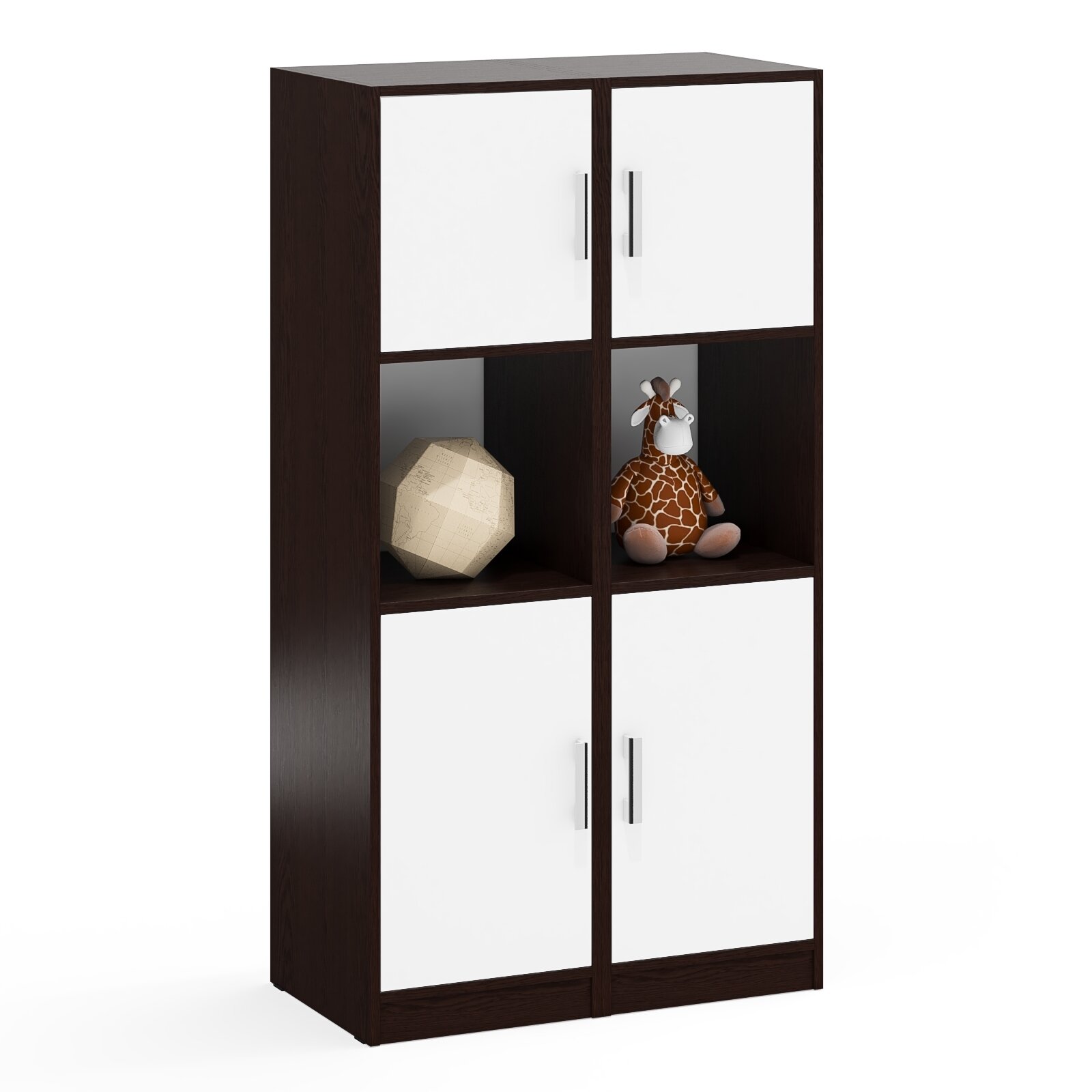 Два Пенала к компьютерному столу Мебельный Двор СК-9 цвет венге/белый шагрень 86х45х160 см