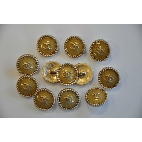 Пуговицы Chanel на ножке 18мм, 6шт в упаковке, круглые, цвет бежевый (д-1423)