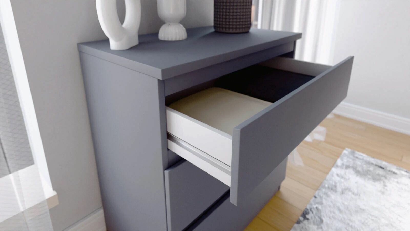 Комод 3 ящика Askona (Аскона) Tim (Тим) 065*072*040 Графит — фото 1