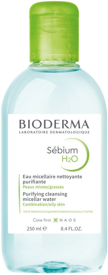Мицеллярная Вода Bioderma Sebium H2O 250мл, для Жирной и Проблемной Кожи Без Спирта, Парабенов — фото 1