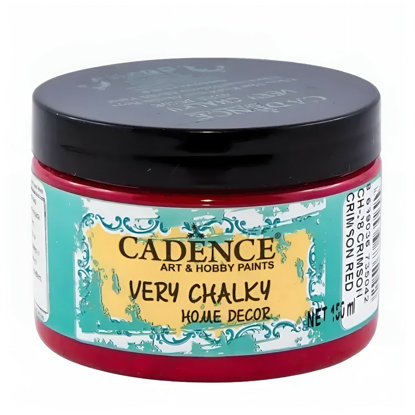 Акриловая ультра матовая краска Cadence Very Chalky Home Decor Acrylic Paint, 150 ml. Crimson Red-CH28