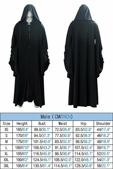 Косплей Дарт Сидиус костюм Sheev Palpatine, XL, Черный