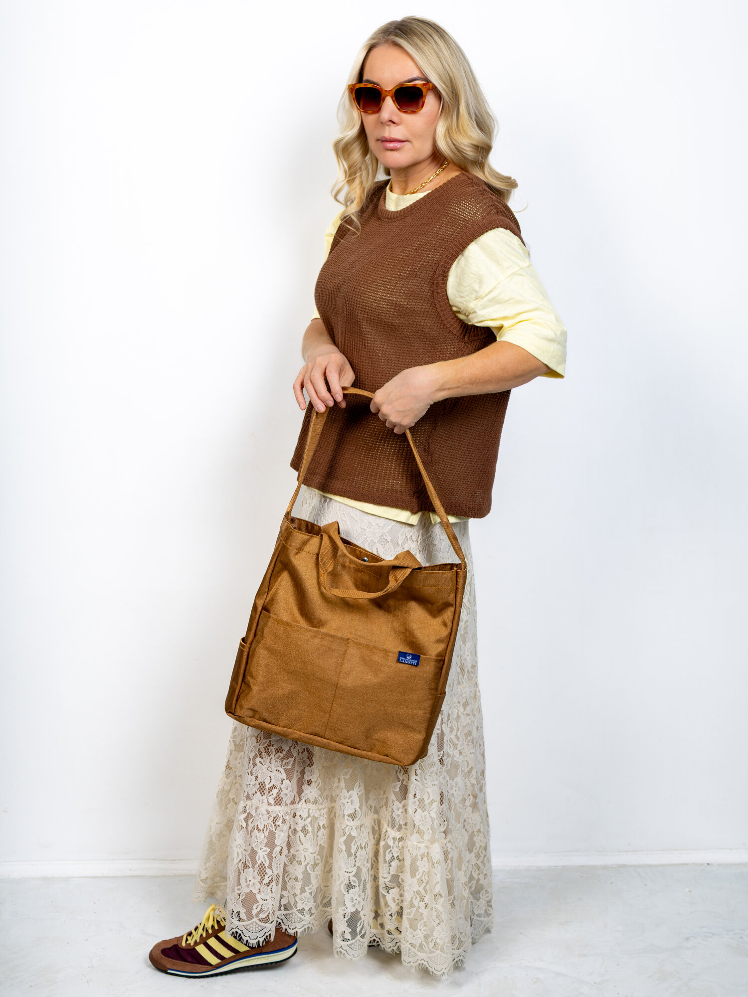 Сумка шоппер LANOTTI, фактура гладкая, коричневая — фото 1