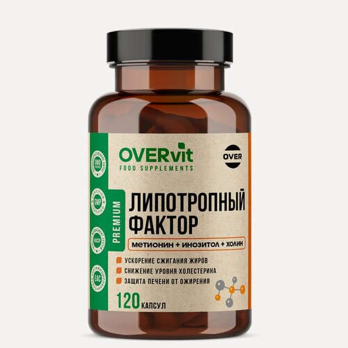 Изображение товара Липотропный фактор OVERvit, 120 капсул