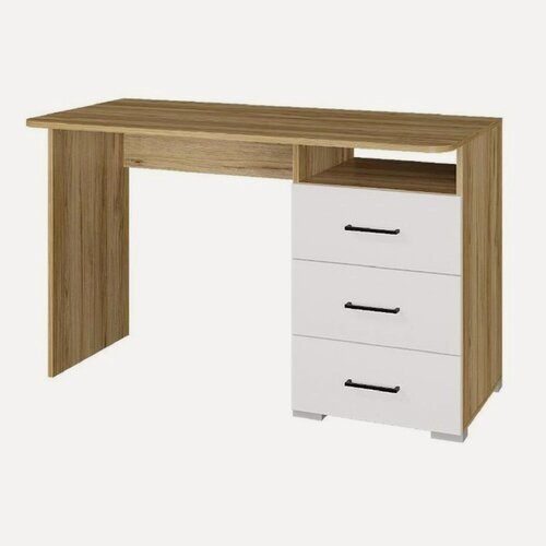 Изображение товара Стол письменный Лайт Лайт 3 ящика, 1200*750*596, Белый/Дуб золотой