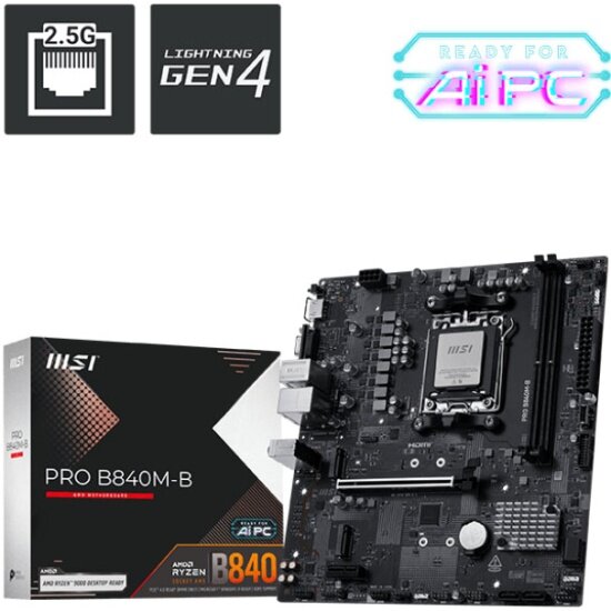 Материнская плата Msi PRO B840M-B (AM5, mATX)