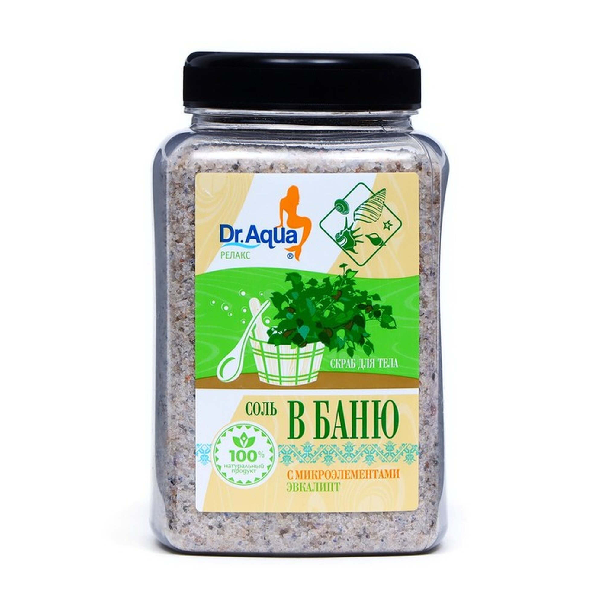 Соль скраб для бани Dr  Aqua  Релакс   с эвкалиптом  морская  850г