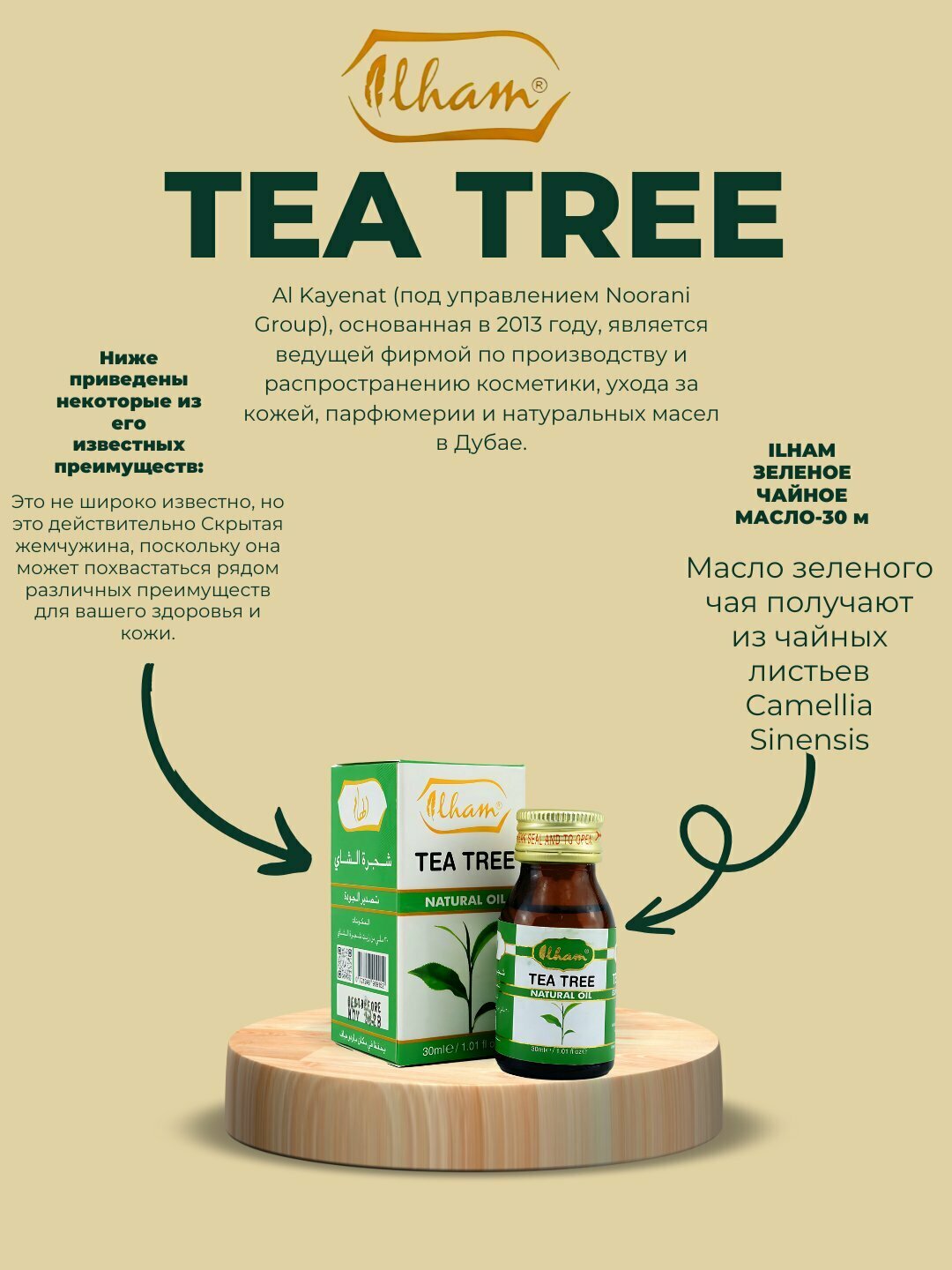 Вдохновение масло чайного дерева, 30 мл для ухода за кожей лица, разглаживания кожи