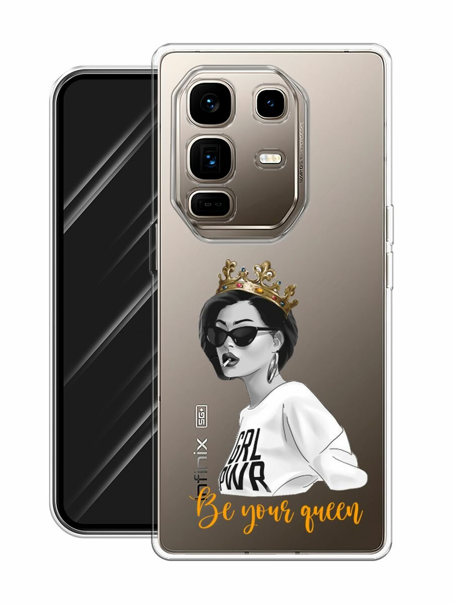 Чехол на Infinix Note 50 Pro + / Инфиникс Нот 50 Про + с принтом Be your Queen, прозрачный — фото 1