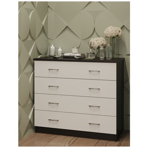 Комод Аквамарин Classic NEW, венге/белый, 75х37,4х77 см