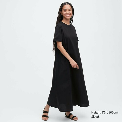 Платье Uniqlo, хлопок, размер XL, черный