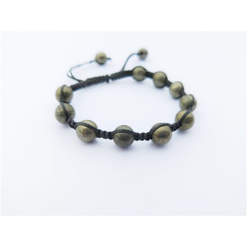 Браслет женский ручная работа шамбала из натурального камня Пирит