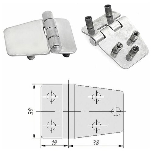Петля неразъемная 57х39х2 мм М5х1