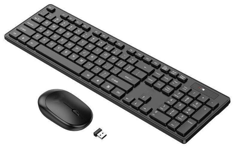 Комплект беспроводная клавиатура и мышь / Wireless Keyboard and Mouse Set/ Черный