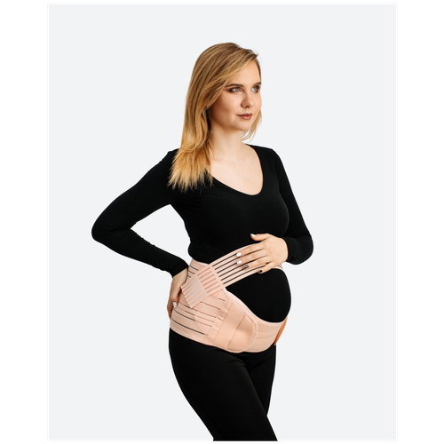 фото Пояс (бандаж) для беременных 4 в 1 universal, дородовой, послеродовой, бежевый, альмед m (80-110 см) almed